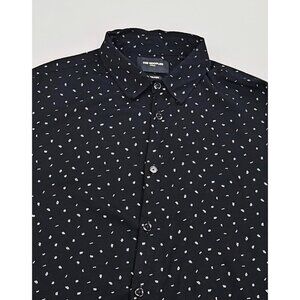 The Kooples Paris Relaxed Sz Large Mens Black Alphabet Long Sleeve Viscose Shirt